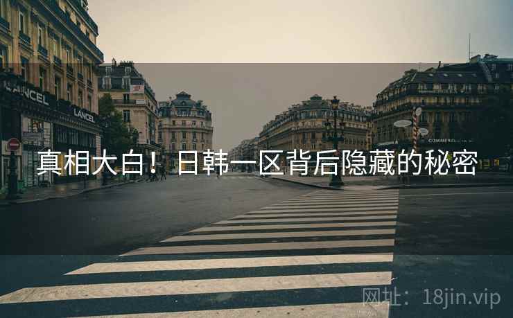 真相大白！日韩一区背后隐藏的秘密